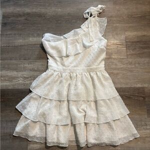 Showpo White Layered One-Shoulder Dress